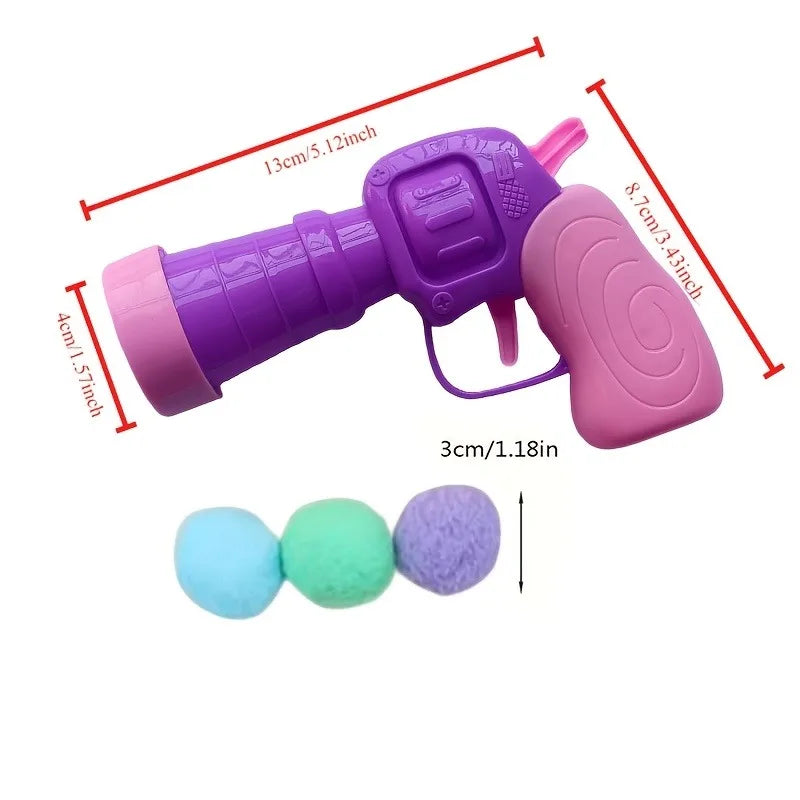 Interactive Plush Ball String Toy Mechanical Launcher Soft