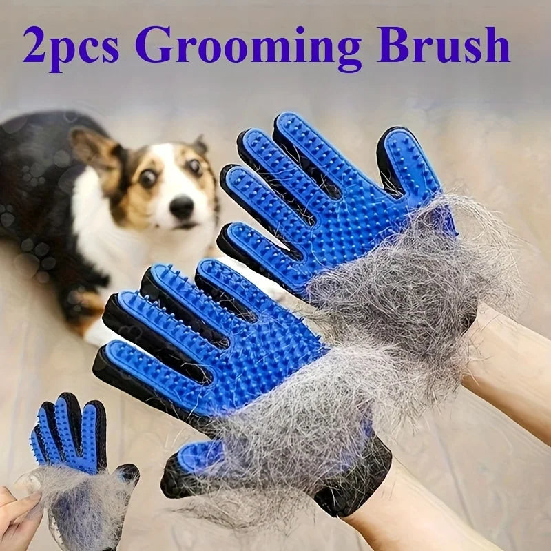 Pet Hair Glove Comb Dog Cat Grooming Cleaning Deshedding Remover Zpaxo A pair of