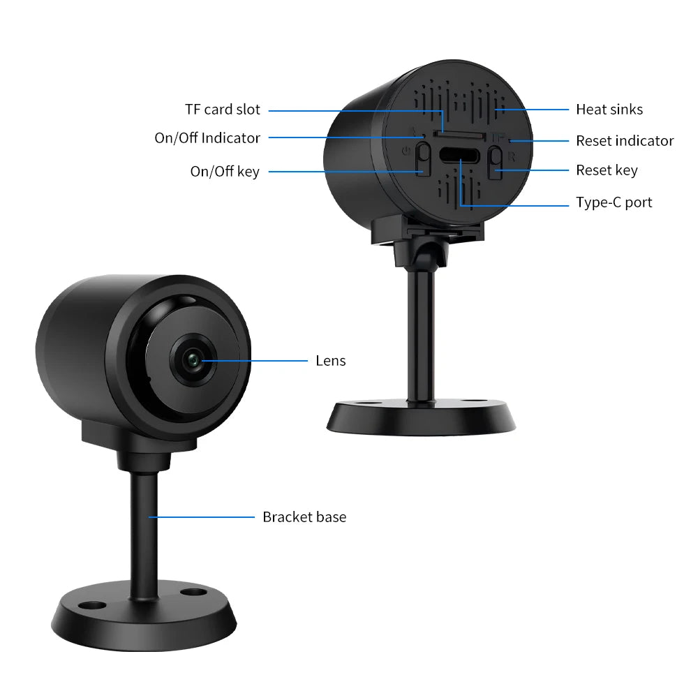 C1 1080P HD Mini Wifi Camera 130° Wide Angle Smart Home IP Camcorder Networking Security Micro Camcorder IR Night Vision Alarm Zpaxo