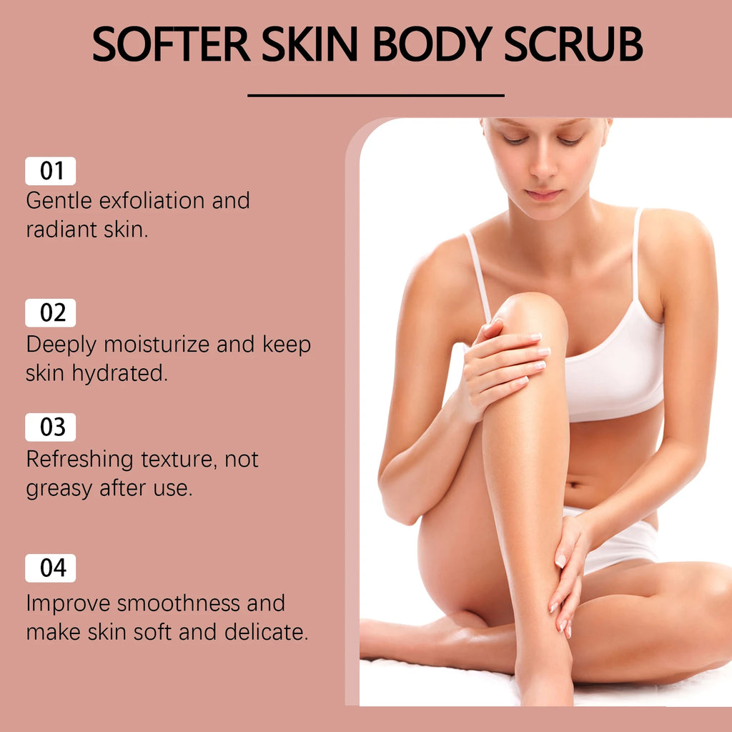 Honey Peach Body Scrub – Exfoliating & Brightening Skin Cleanser Body Scrub Zpaxo