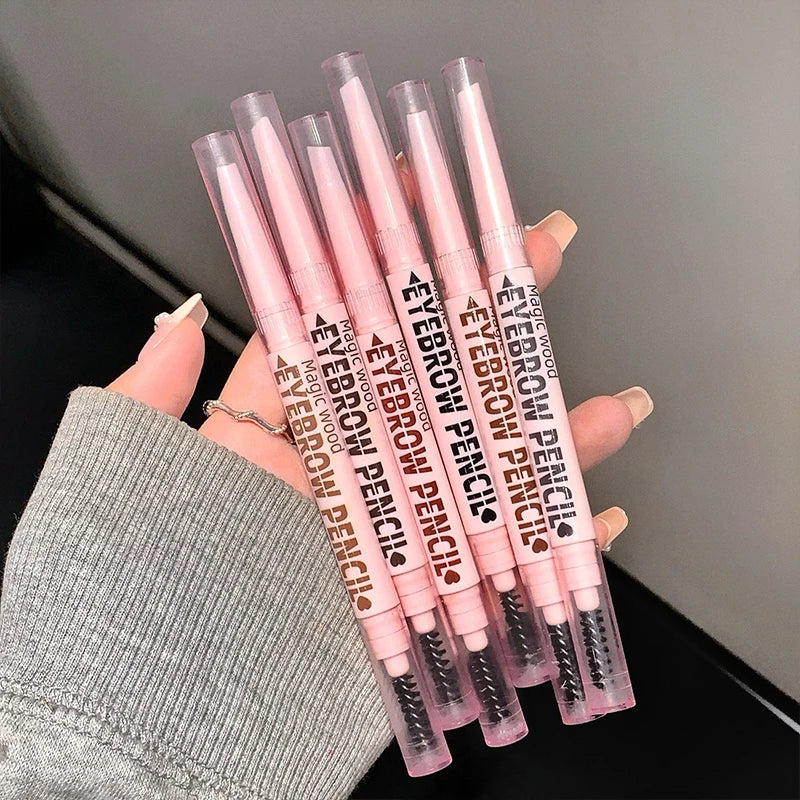 2 in1 Eyebrow Pencil 6 Colors Waterproof Eyebrow Tattoo Brush Long Lasting Eyebrow Pen Professional Cosmetics Makeup for Women Zpaxo