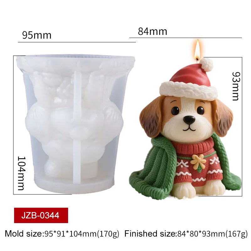 3D Animal Succulent Planter Pot Silicone Mold Squirrel Dog Cat Bear Owl Octopus Cement Flower Pot Candle Holder Pen Holder Mold Zpaxo Christmas Dog