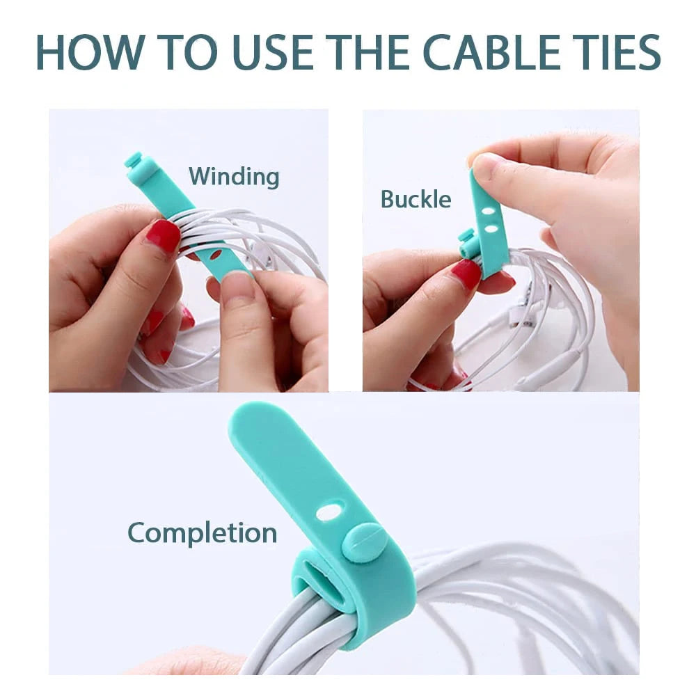 Silicone Cable Strap Wire Organizer Earphones Mouse USB Reusable