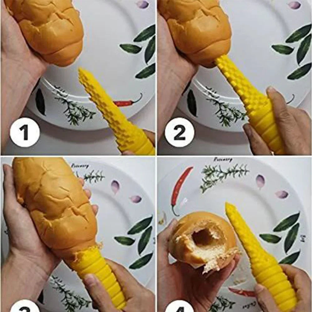 New Creative Bread Hot Dog Drill Hot Dog Bun Leak Proof Hot Dog Artifact Bread Drill Tool for Kitchen Camping BBQ Party Zpaxo