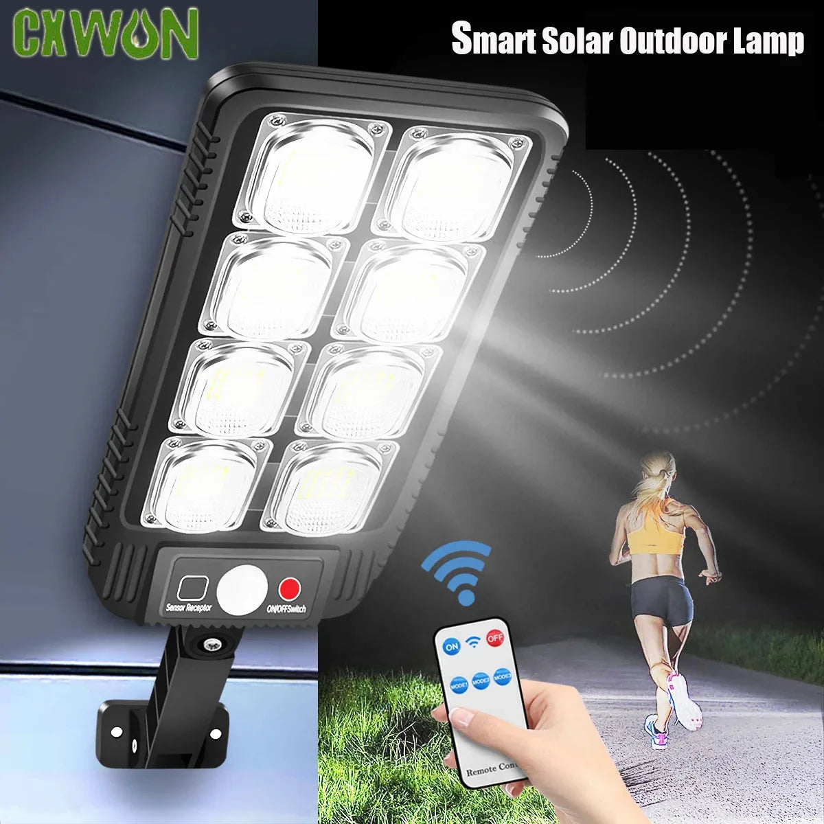 Solar Street Lamp IP65 Waterproof Outdoor Motion Sensor COB LED Zpaxo