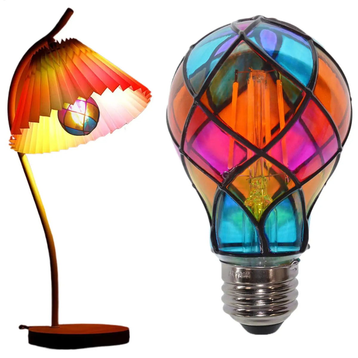 Stained Glass LED Light Bulb E26 4W 120V Vintage Edison Halloween Zpaxo