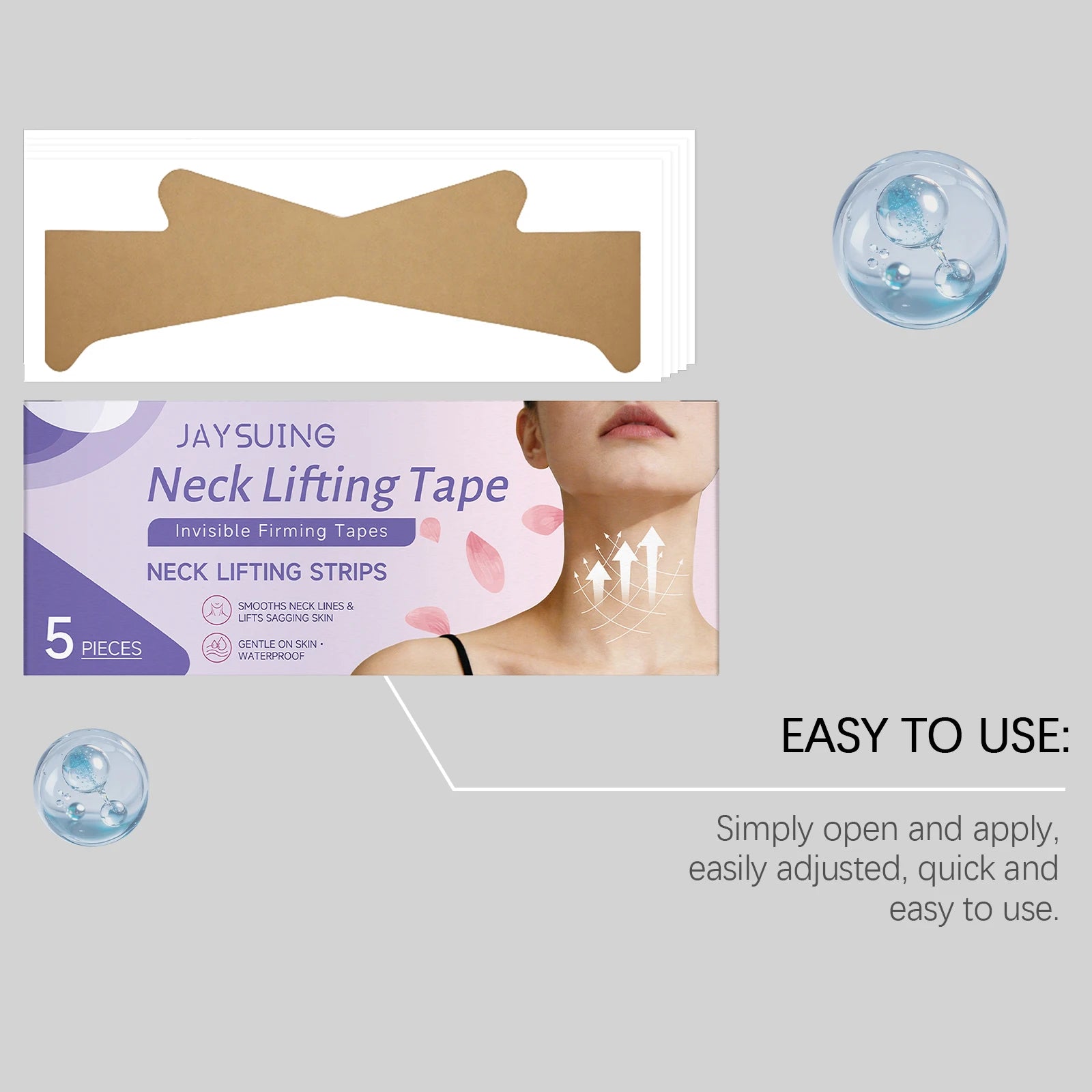Jaysuing Collagen Neck Mask – Firming Anti-Wrinkle Patches 5pc Neck Firming Mask Zpaxo