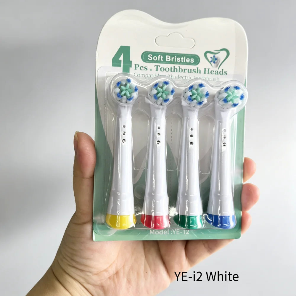 Electric Toothbrush Heads Replacement Compatible Oral-b Io Series 2 3 Zpaxo YE-i2 White 4pcs