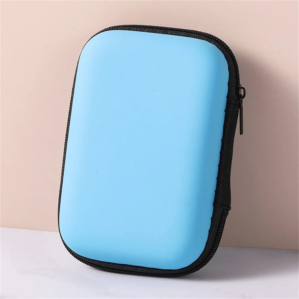 EVA Travel Cable Organizer Bag – Zipper Electronics Pouch Travel Organizer Bag Zpaxo Blue
