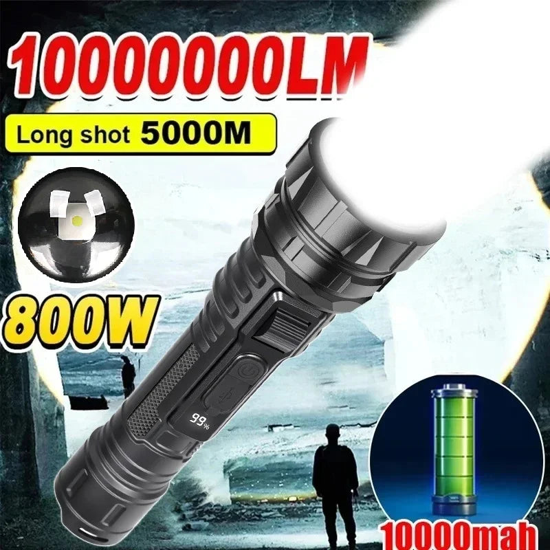 KDULIT LED Tactical Flashlight – USB-C Zoom Torch, 7 Modes