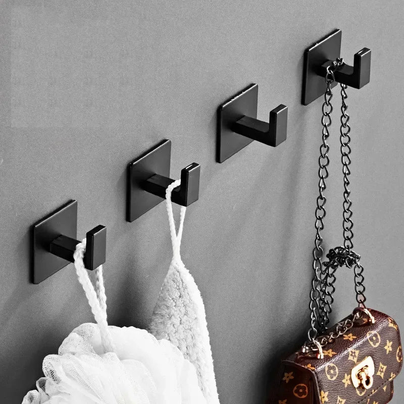 1- Strong Adhesive Wall Hook Sticker Hanging Coat Rack Clothes Hanger