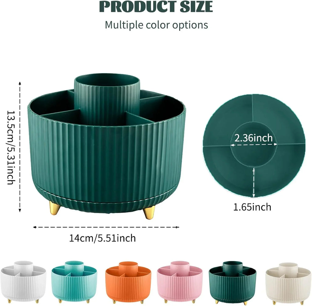 5-Slot 360° Rotating Makeup Brush Holder & Desk Organizer Makeup Brush Organizer Zpaxo