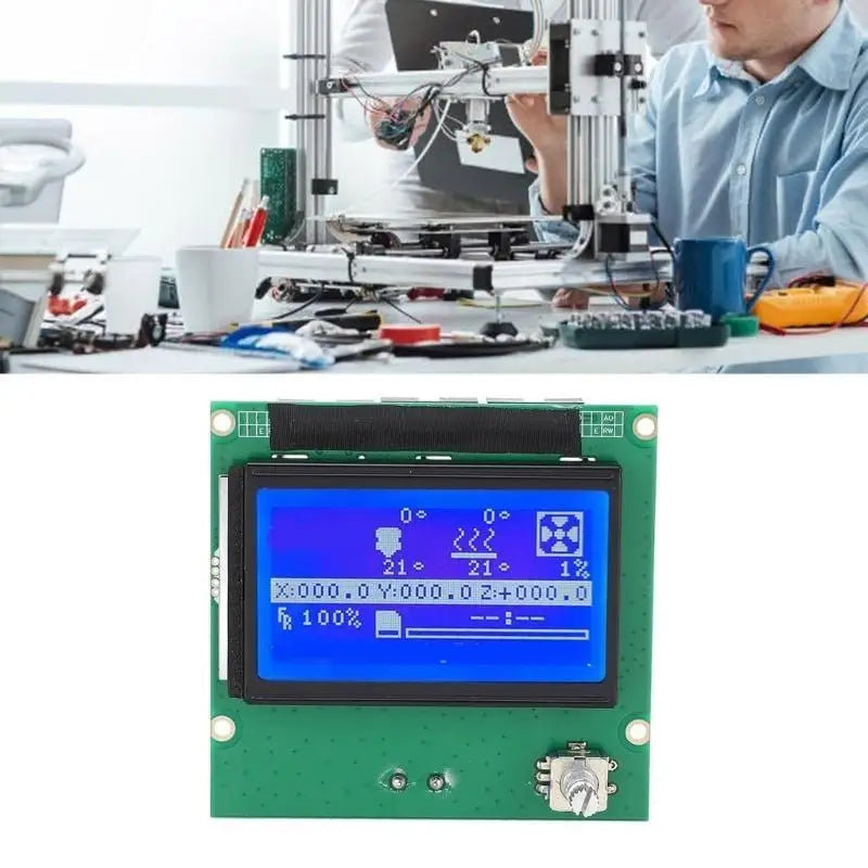 652F 3D Printer LCD Display Screen With Control Panel 12864 Resolution Blue Screen Zpaxo