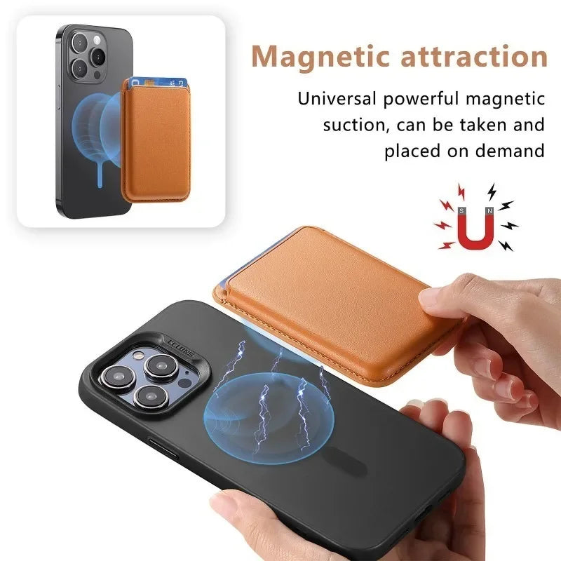 Card Wallet Holder Magnetic Phone Holder Protective Case 2 in 1 Detachable Magnetic Leather Wallet Cover Cards Holder Pocket Zpaxo