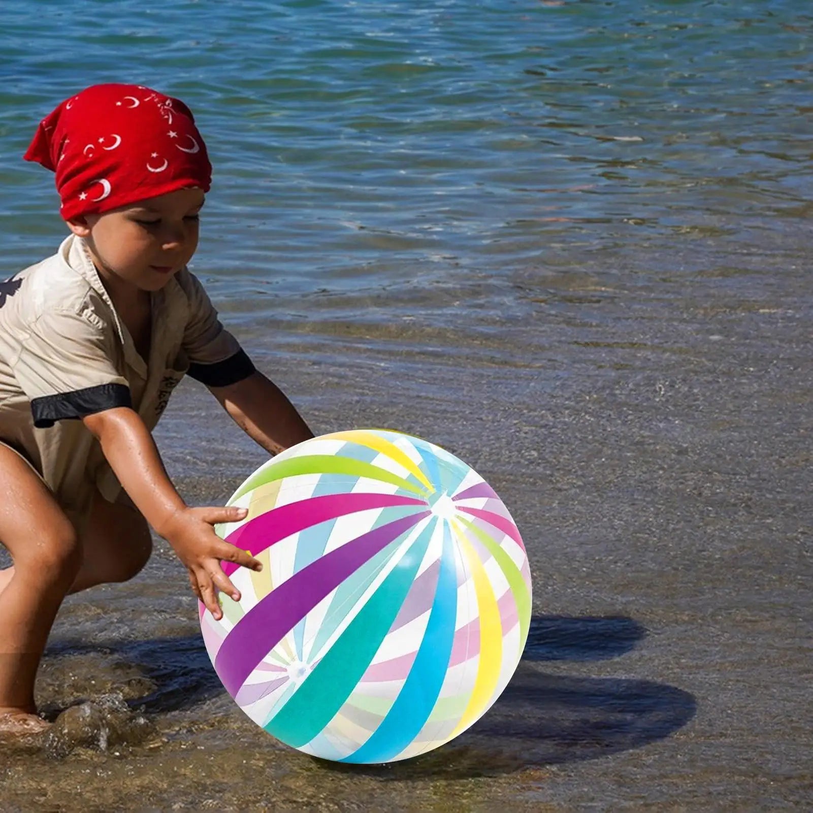 Beach Balls For Kids Blow Up Sports Training Toy Wear-Resistant Portable 16 Inch Beach Ball For Team Sports Party Pool School Zpaxo