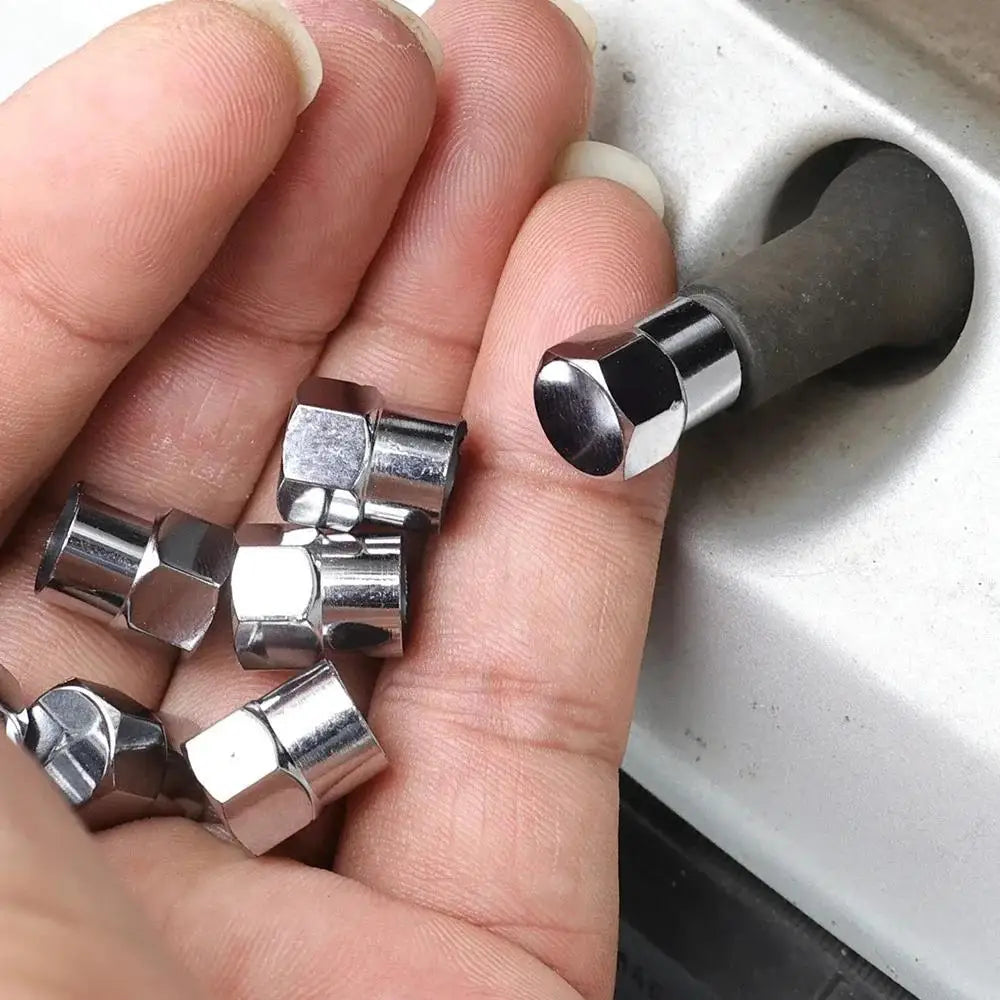 40-Pack Chrome Tire Valve Stem Caps with O-Ring – Universal Fit