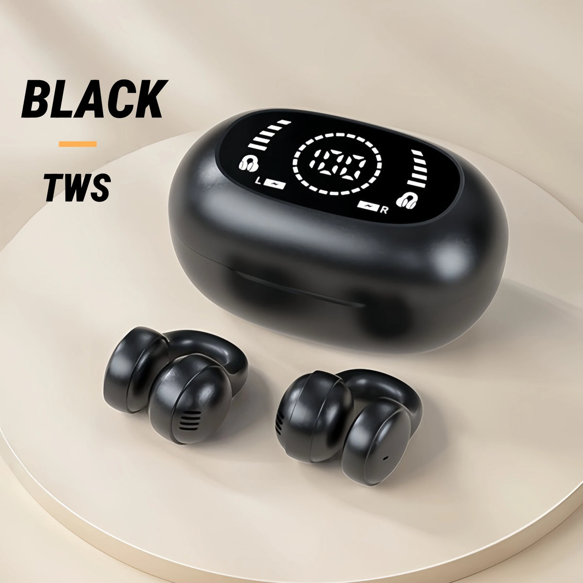 Wireless Open Ear Clip Earphones Bluetooth Music Sports Fashion Touch Zpaxo black China Mainland