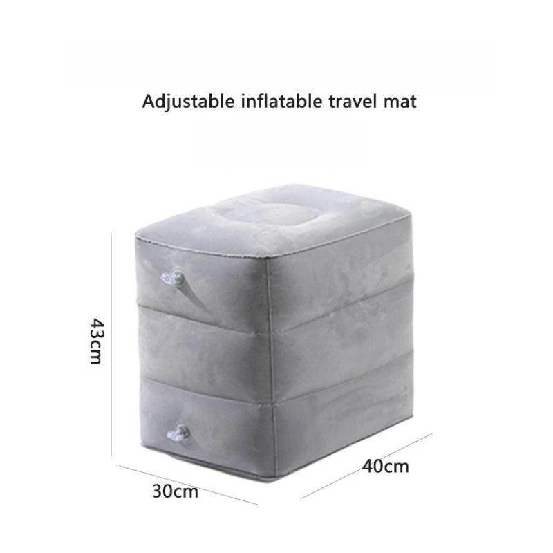 Inflatable Travel Footrest Pillow – Airplane, Car & Bus Inflatable Travel Footrest Zpaxo light gray