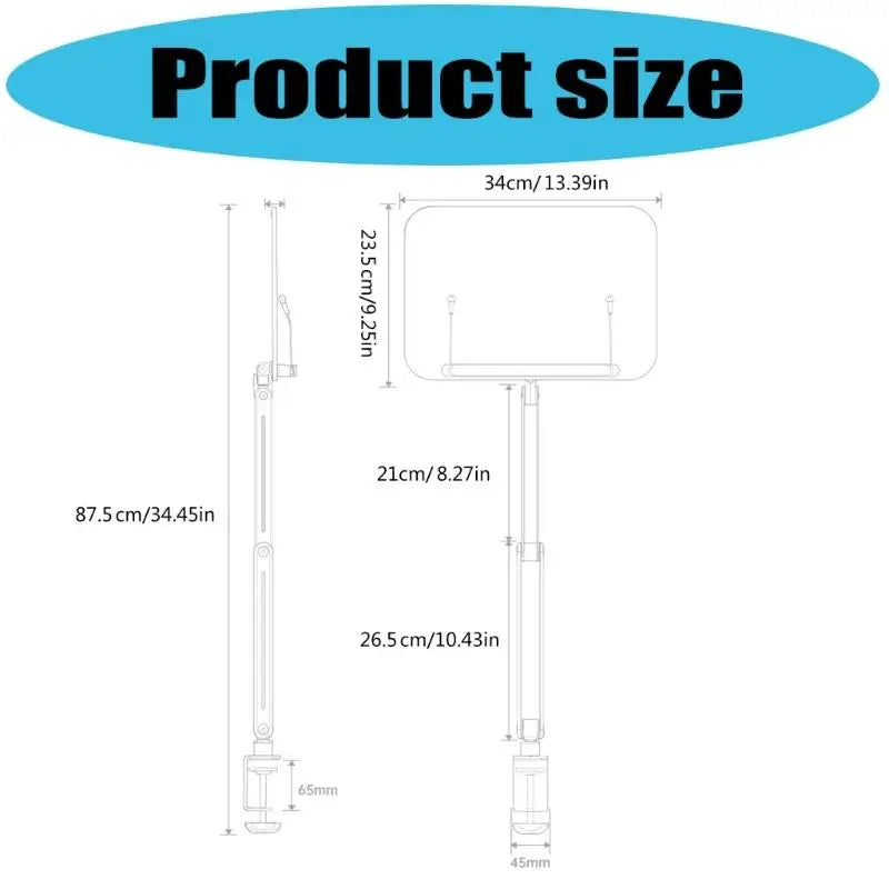 652F Adjustable Reading Stand Height Foldable Desk Clamp Books Zpaxo