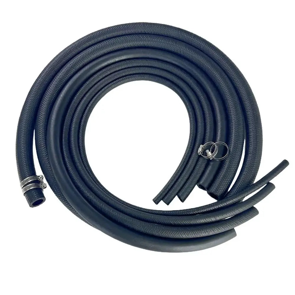NBR Oil-Resistant Fuel Hose 4–14mm ID + Pipe Clamps | 1m Automotive Fuel Hose Zpaxo