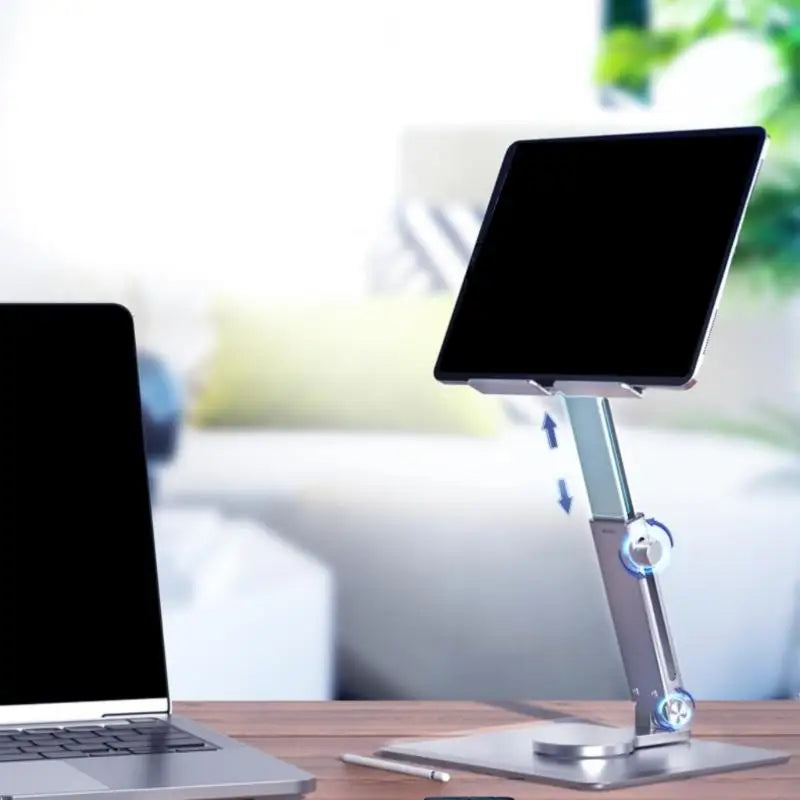 652F Adjustable Tablets and Phone Stand Aluminum Alloy Foldable Holder Dock for Use Zpaxo