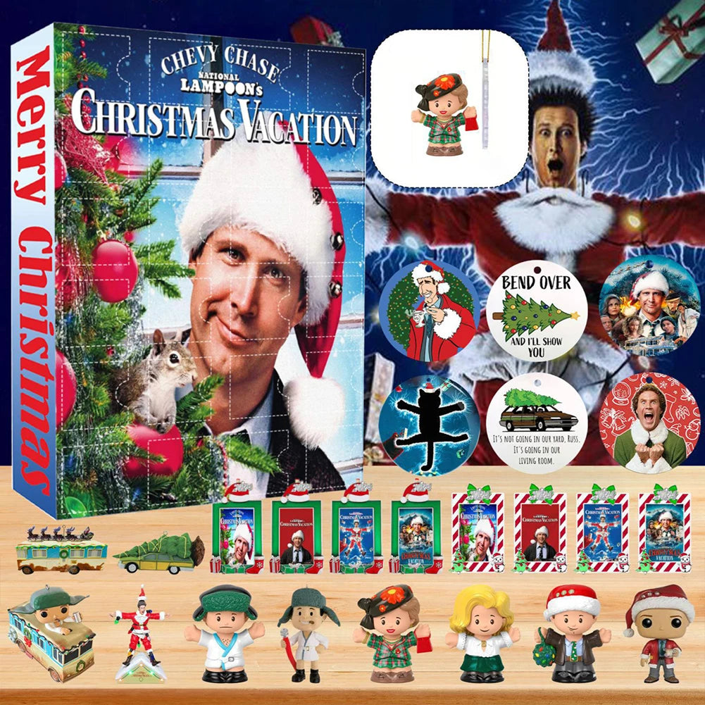 Christmas Classic Movie Advent Calendar Decoration 2024 Xmas Festival Theme Calendar Home DecorVacation Countdown Calendar Zpaxo