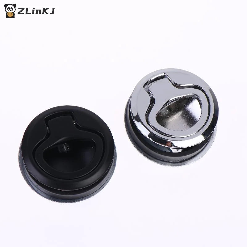 ▶1Pcs Round Flush Pull Slam Latch Non Key For RV Boat Marine Marine Deck Locker Steel Boat Flush Pull Hatch Slam Latch Zpaxo