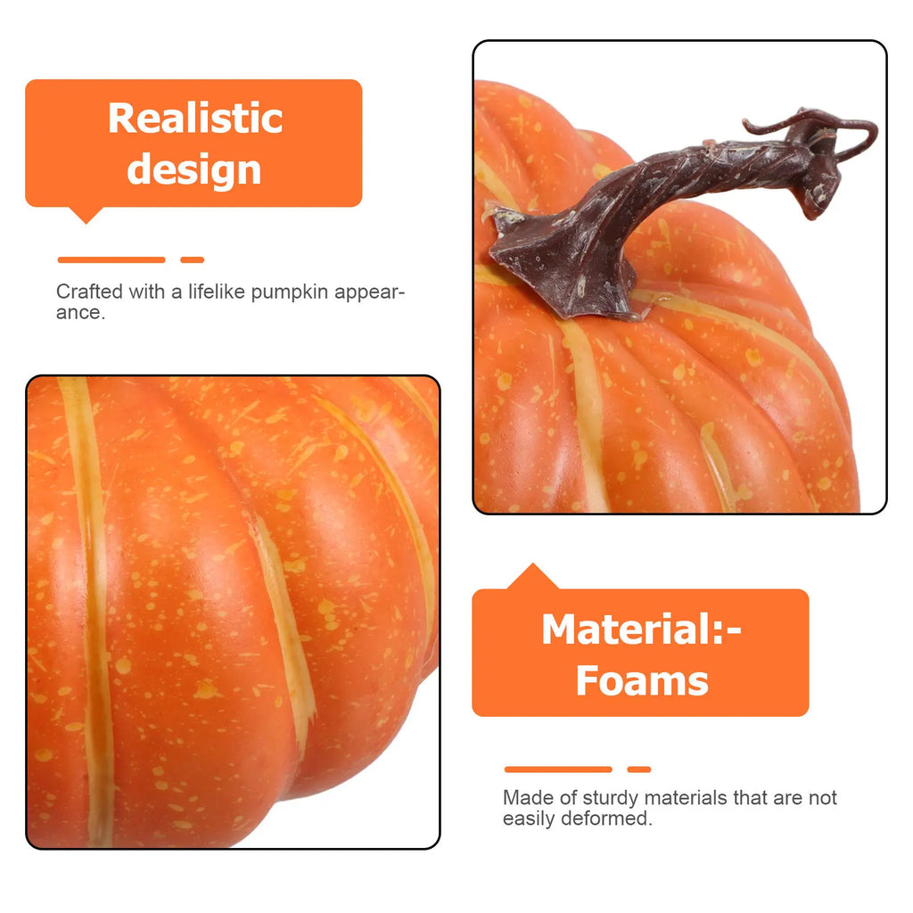 Sturdy Reusable Orange Faux Pumpkin Decor Indoor Outdoor Use Fall