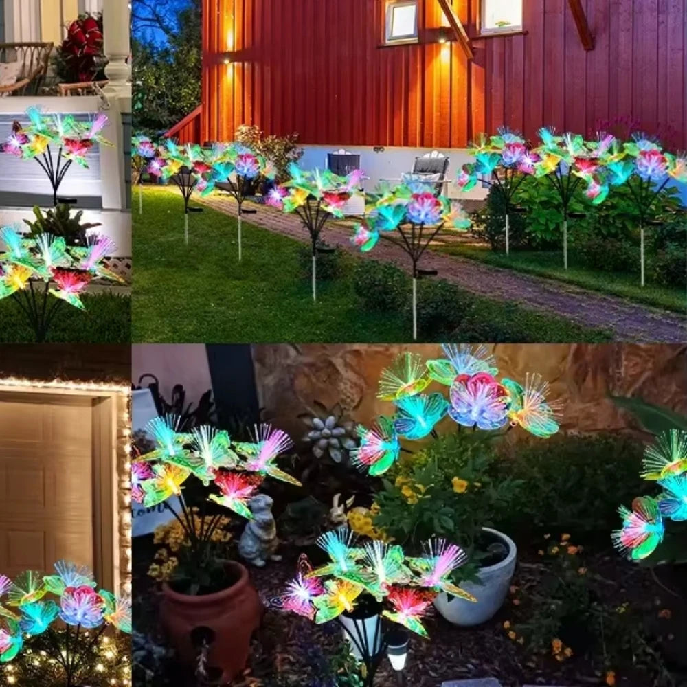 Butterfly Solar Garden Flower Lights 10 LEDs Waterproof Outdoor Zpaxo