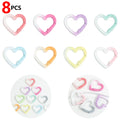 8 PCS Durable Mixed Color Aluminum Alloy Heart Gradient Climbing Carabiner Carabiner, Powerful Key Ring Hook Zpaxo Default Title