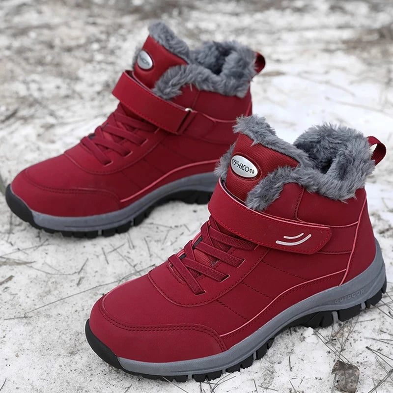 Leather Boots Men Women Shoes Waterproof Boot Man Plush Keep Warm Zpaxo