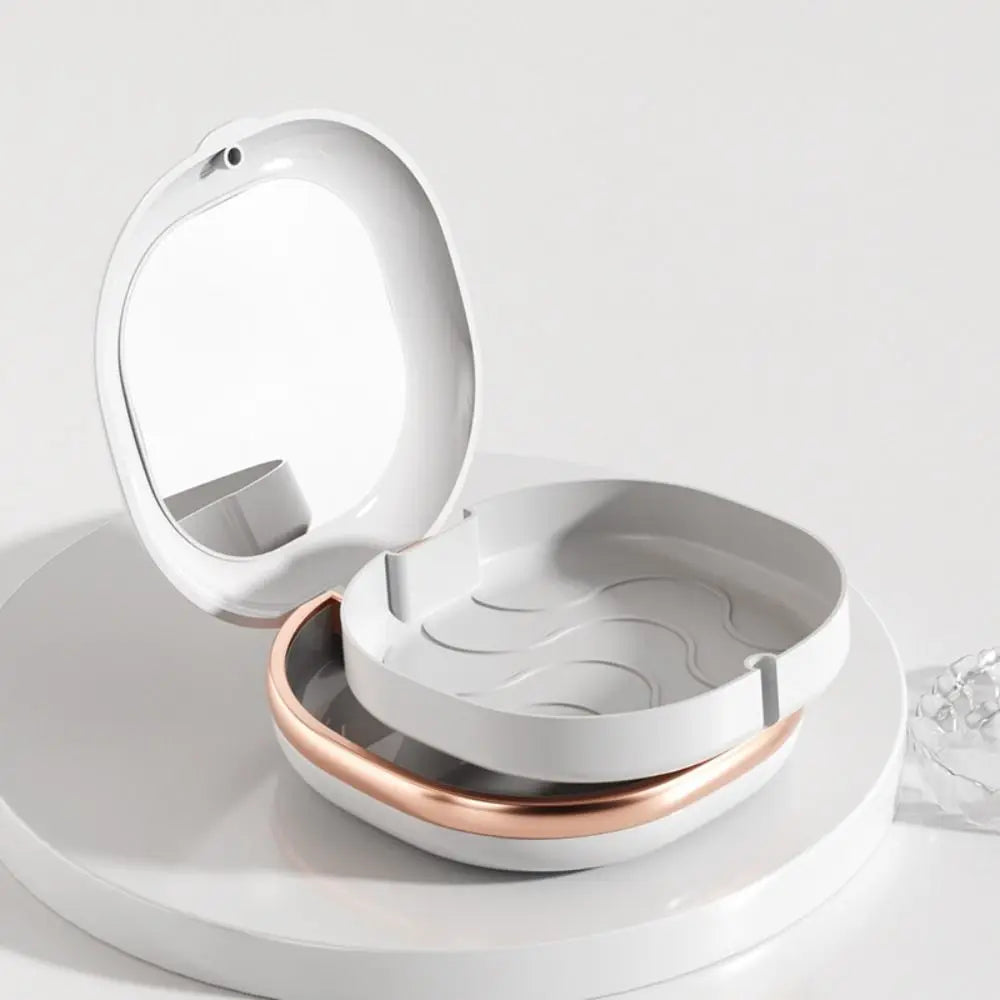 Mirror Braces Box Cleaning Soak Orthodontic Retainer Case Draining Zpaxo
