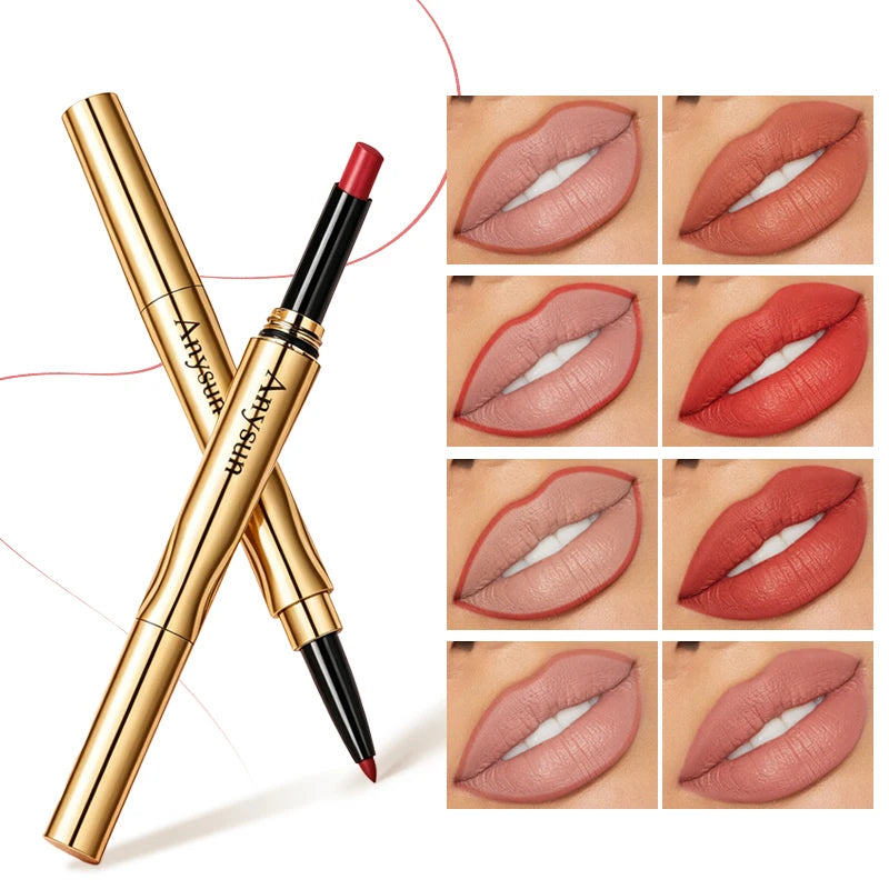 2-in-1 Double Headed Matte Lip Gloss Waterproof Smooth Apply Long Zpaxo