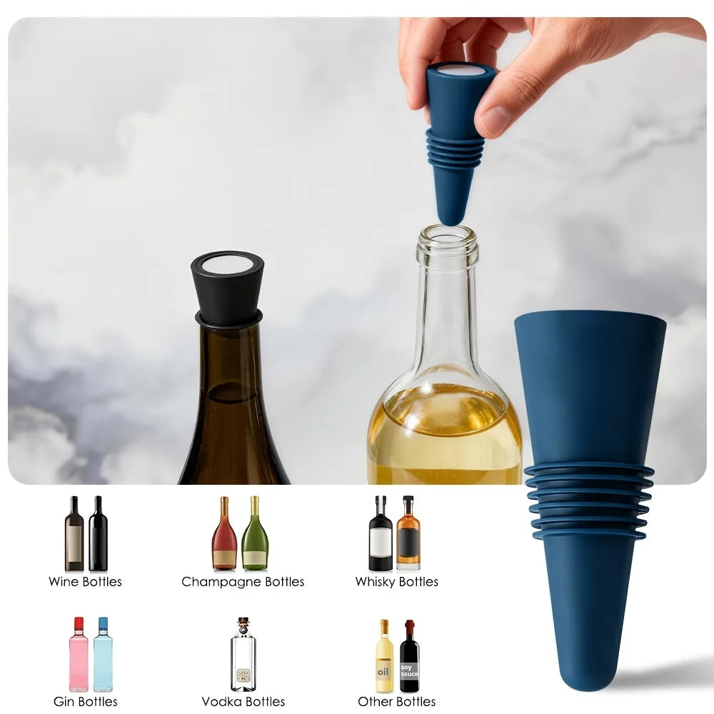Wine Stoppers Beverage Bottle Sealer Soft Silicone Corks Grip Keeping Zpaxo
