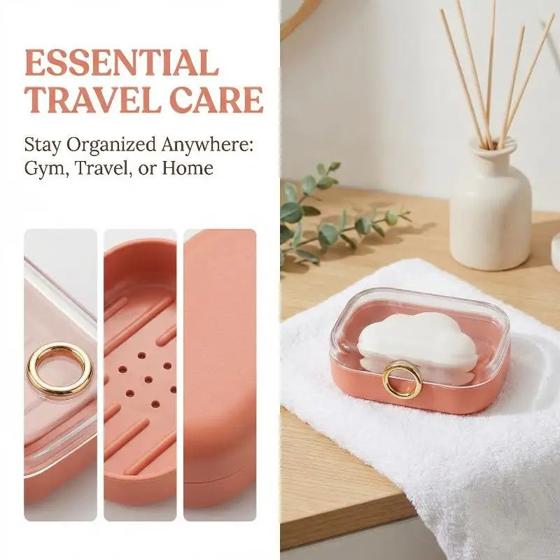 Leakproof Portable Soap Case Lid Detachable Drain Layer Home Gym Zpaxo