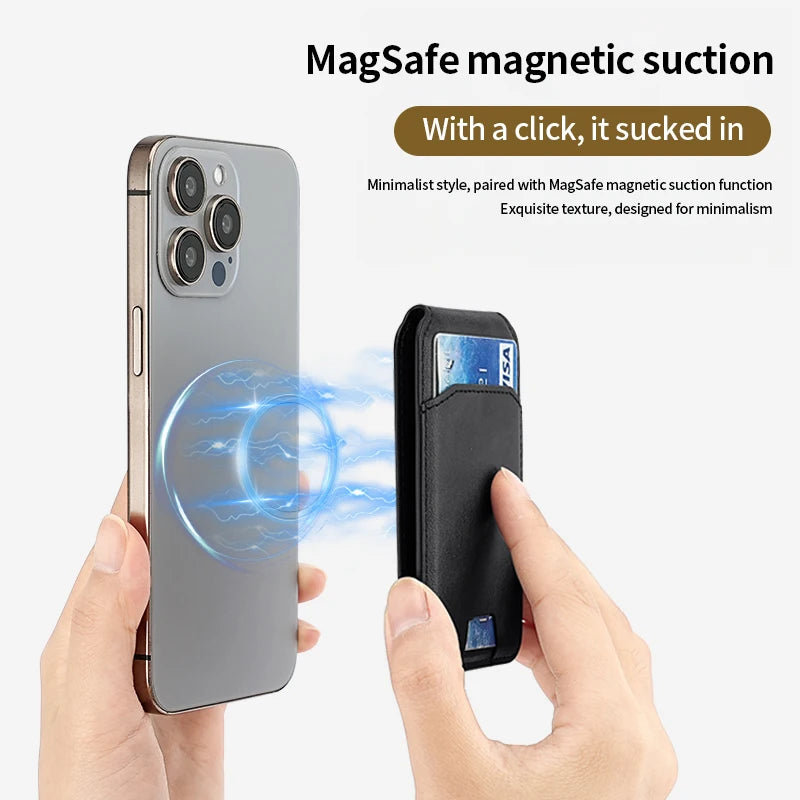 Luxury Phone Bag Cover Accessories Magsafe Magnetic Leather Wallet