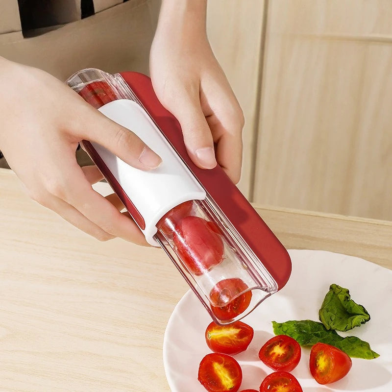 Grape & Tomato Slicer – Stainless Blade Fruit Cutter Tool Fruit Slicer Zpaxo