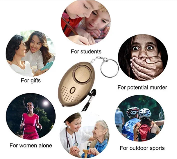 130dB Personal Safety Alarm with LED Light & Key Clip