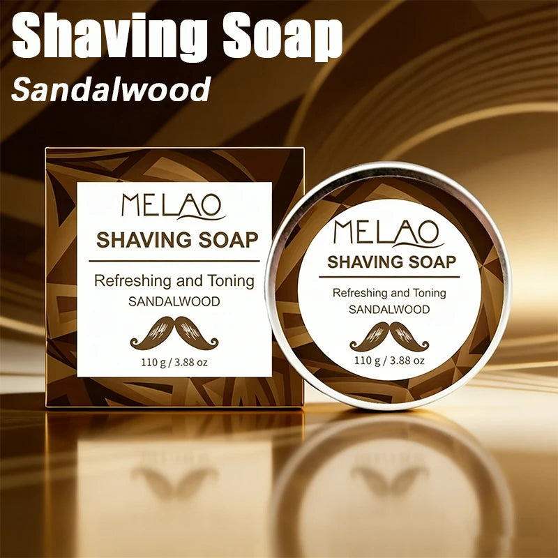 Men's Sandalwood Shaving Soap 110g – Aluminum Tin Beard Care Shaving Soap Zpaxo
