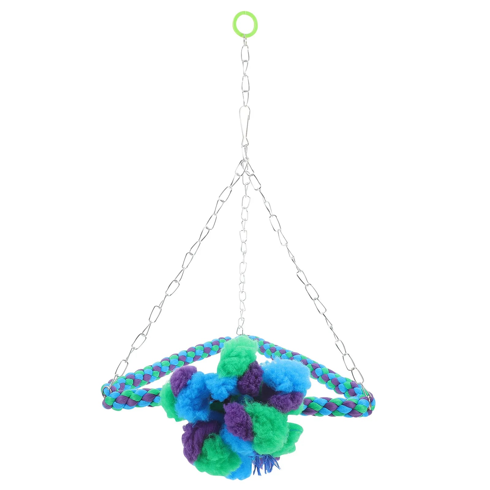 Durable Hemp Rope Parrot Hanging Swing Cage Chew Stand Colorful Bird