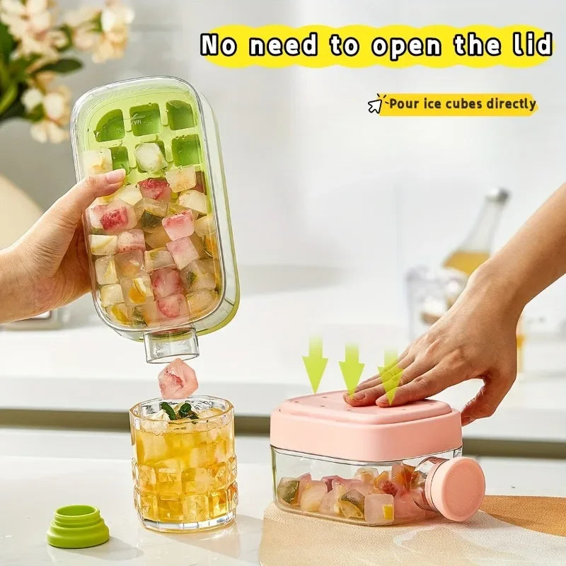 Large Capacity Ice Cube Maker Water Bottle Silicone Tray with Straw for Juice Beverage Cooling Stackable Design Durable Plastic Zpaxo