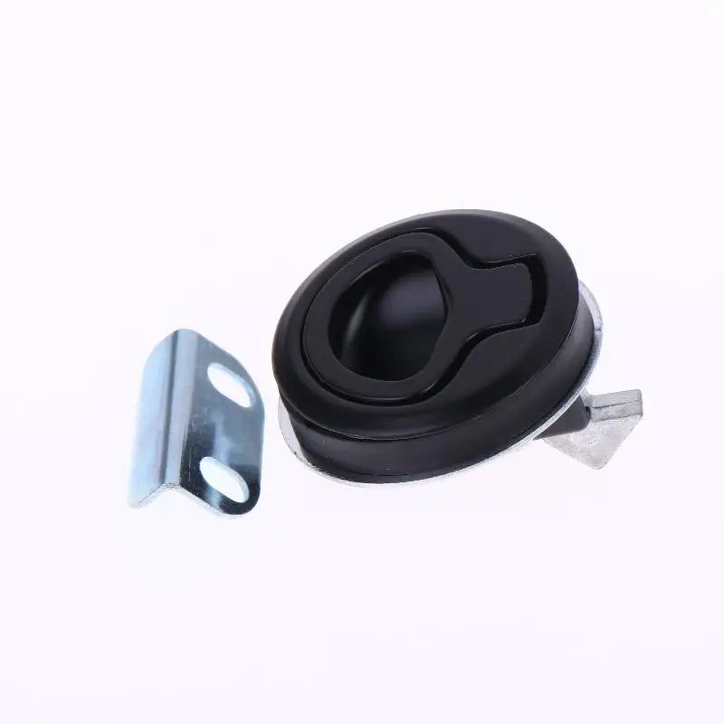 ▶1Pcs Round Flush Pull Slam Latch Non Key For RV Boat Marine Marine Deck Locker Steel Boat Flush Pull Hatch Slam Latch Zpaxo Black