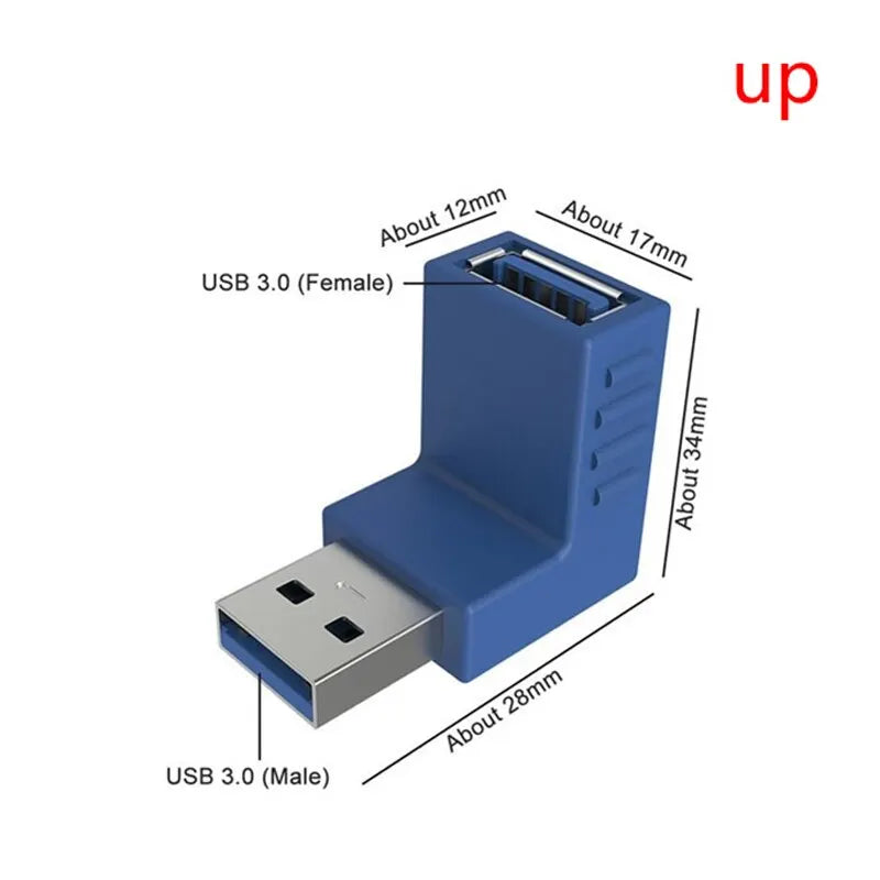 Newest USB Male Female Left Angle 90 Degree Turn Adapter USB3 0 Elbow Zpaxo