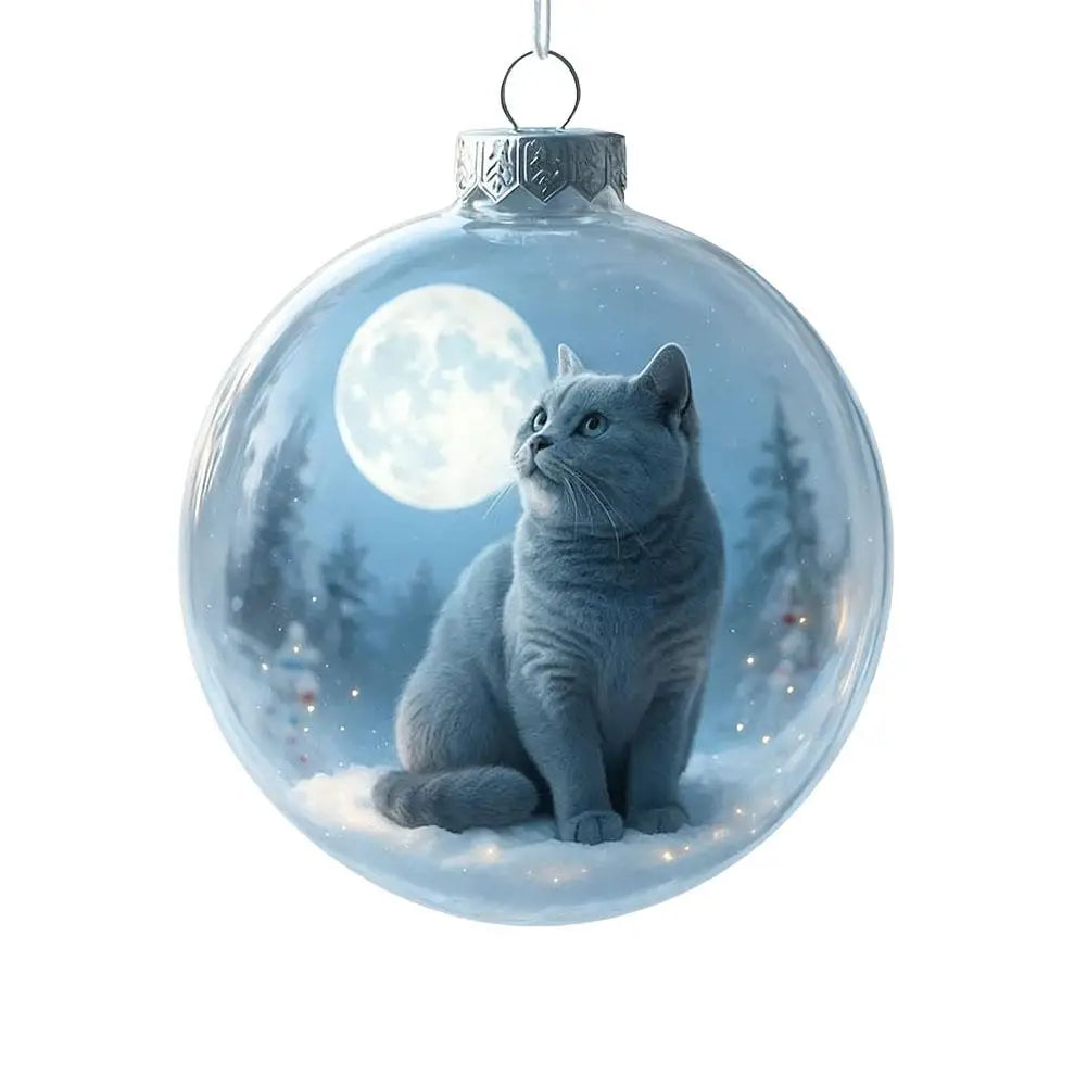 3D Cat Christmas Ornament | Kitten Bauble Gift for Cat Lovers Christmas Ornament Zpaxo C