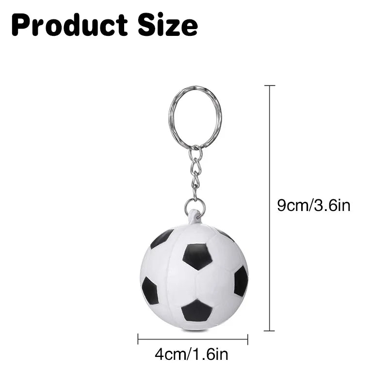 White Soccer Keychains Accessory Mini Stress Ball Sports School Zpaxo
