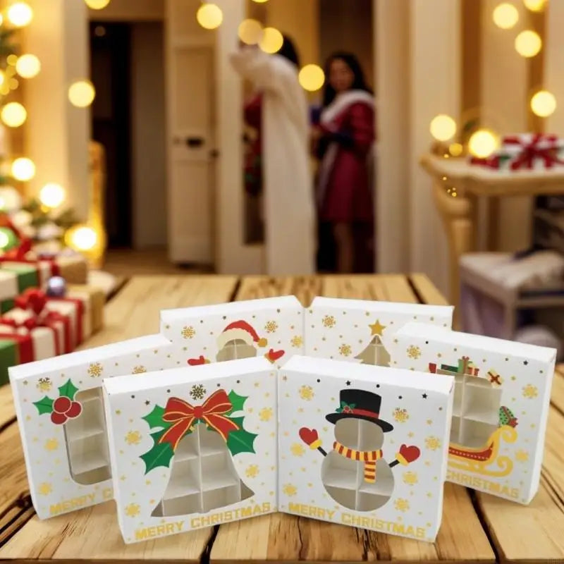 Christmas Themed Chocolate Packaging Box 12 Compartments Paper