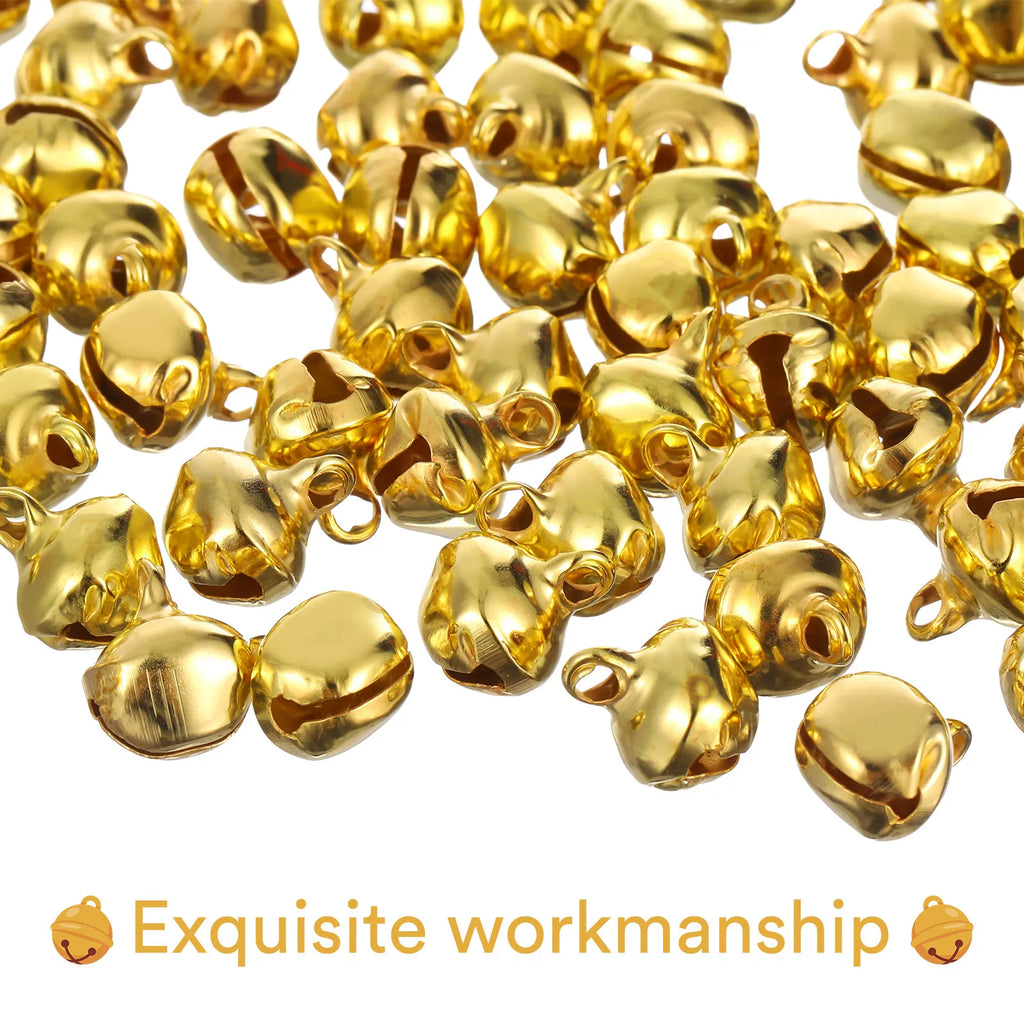 Golden Jingle Bells Christmas Decoration DIY Crafts Jewelry Wall