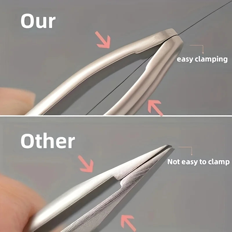 Premium Round Head Tweezers for Eyebrow & Facial Hair Removal Seamless Clips Short Hair Precision Beard Clip Zpaxo