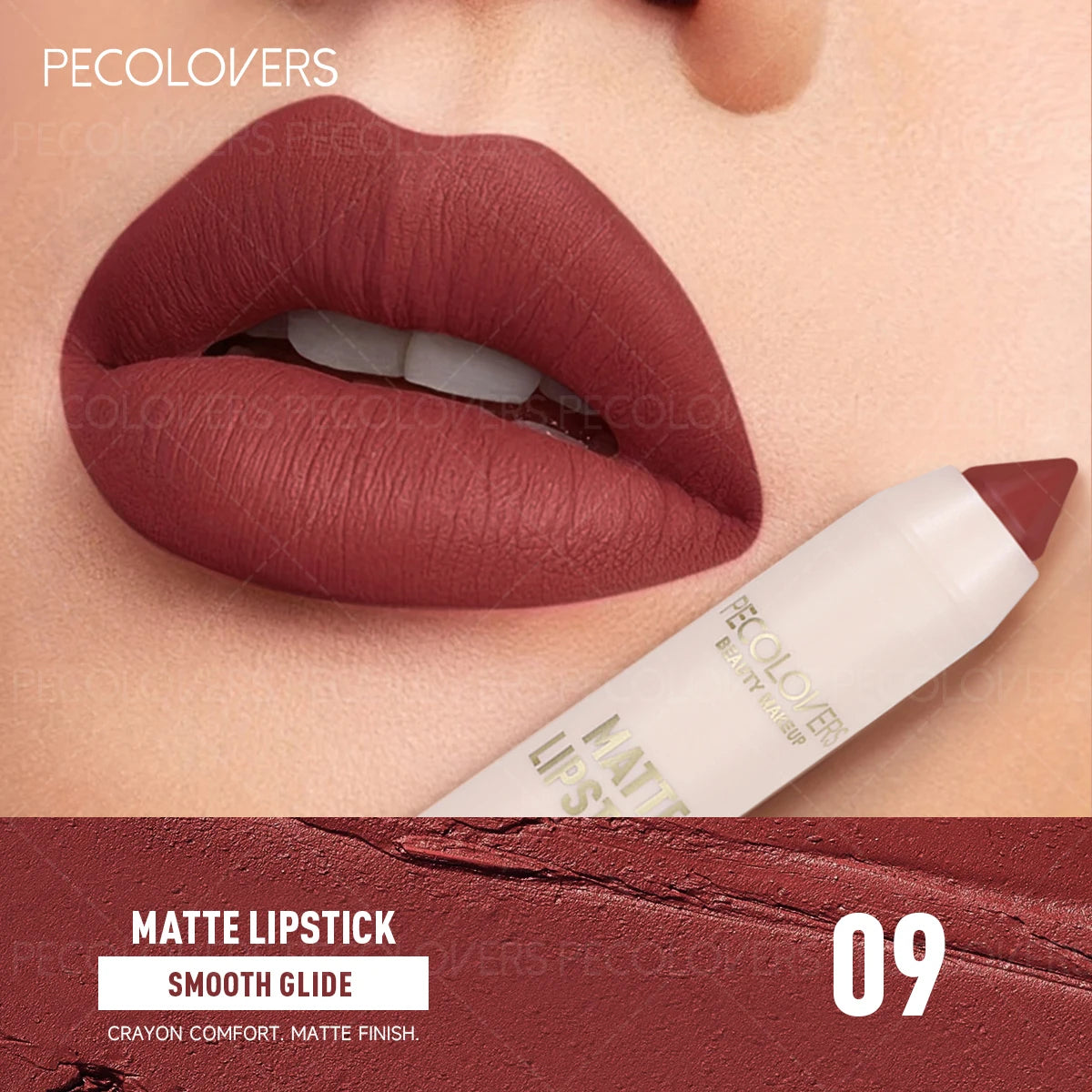 Matte Crayon Lipstick-long-lasting Easy Moisturizing Versatile Lip Zpaxo 09