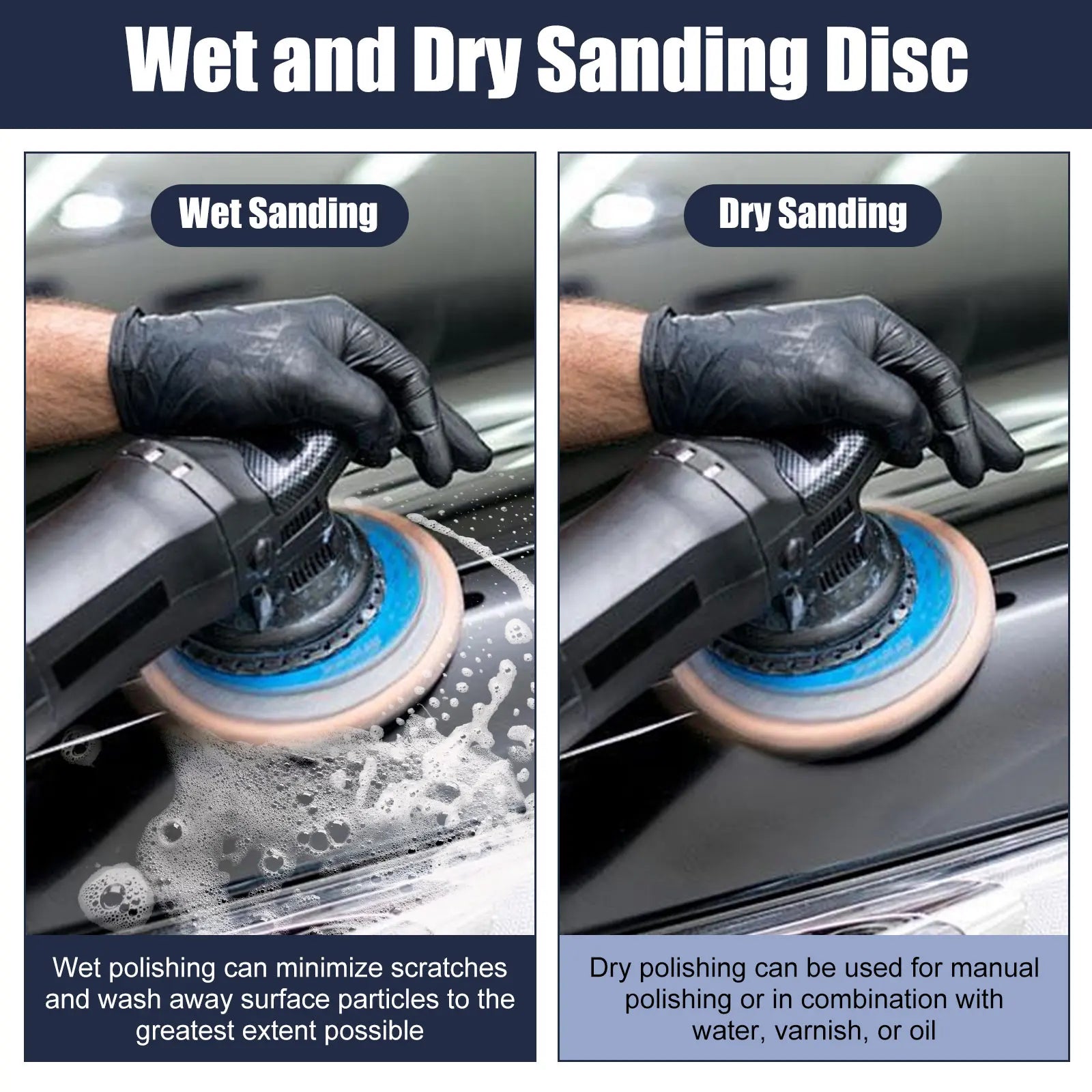 70/50pcs 6 Inch Wet Dry Sanding Paper Discs Hook and Loop400-5000 Grit Sandpaper for Automotive Wood Metal Glass Polishing Zpaxo